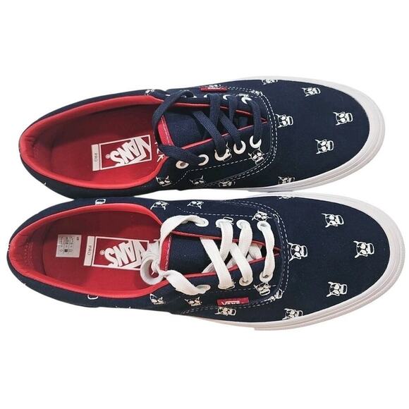 Vans~Men\'s 10~ Era Pro Kader Sylla Canvas Skull Logo Navy/Red White Sneakers NEW main image 7